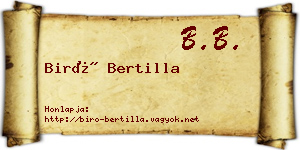 Biró Bertilla névjegykártya